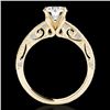 Image 2 : 1.25 CTW H-SI/I Certified Diamond Solitaire Antique Ring 10K Yellow Gold - REF-158M2F - 34740