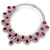 Image 4 : 81 CTW Royalty Designer Ruby & VS Diamond Necklace 18K White Gold - REF-1618X2T - 38622