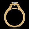 Image 1 : 2 CTW Princess VS/SI Diamond Solitaire Micro Pave Ring 18K Yellow Gold - REF-472M8F - 37183