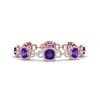Image 1 : 30 CTW Amethyst & VS/SI Diamond Certified Bracelet 14K Rose Gold - REF-368M9F - 23016