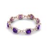 Image 2 : 30 CTW Amethyst & VS/SI Diamond Certified Bracelet 14K Rose Gold - REF-368M9F - 23016