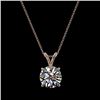 Image 4 : 1.55 CTW Certified H-SI/I Quality Diamond Solitaire Necklace 10K Rose Gold - REF-324M2F - 36797