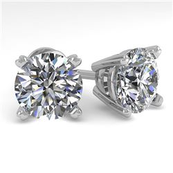 4 CTW Certified VS/SI Diamond Stud Earrings 18K White Gold - REF-1659M5F - 32322