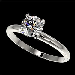 1.01 CTW Certified H-SI/I Quality Diamond Solitaire Engagement Ring 10K White Gold - REF-136K4R - 36