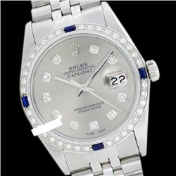 Rolex Ladies Stainless Steel, Diam Dial & Diam/Sapphire Bezel, Saph Crystal - REF-355H6W