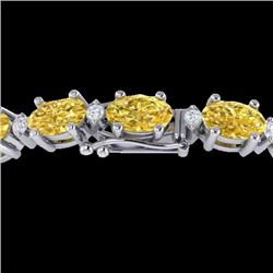 12 CTW Citrine & VS/SI Diamond Certified Eternity Bracelet 10K White Gold - REF-72H5W - 21446