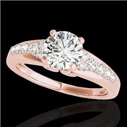 1.4 CTW H-SI/I Certified Diamond Solitaire Ring 10K Rose Gold - REF-160W2H - 34997