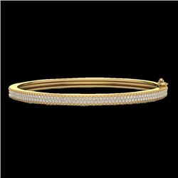 1.50 CTW Micro Pave VS/SI Diamond Bangel Bracelet 14K Yellow Gold - REF-176T2X - 20035