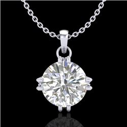 1 CTW VS/SI Diamond Solitaire Art Deco Stud Necklace 18K White Gold - REF-294N2Y - 36914