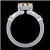 Image 4 : 1.71 CTW Intense Fancy Yellow Diamond Engagement Art Deco Ring 18K White Gold - REF-263T6X - 37861
