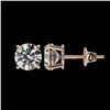 Image 2 : 1.59 CTW Certified H-SI/I Quality Diamond Solitaire Stud Earrings 10K Rose Gold - REF-154M5F - 36610