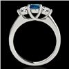 Image 2 : 2 CTW SI Certified Fancy Blue Diamond 3 Stone Solitaire Ring 10K White Gold - REF-281M8F - 35390