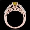 Image 2 : 2 CTW Certified Si Fancy Intense Yellow Diamond Solitaire Ring 10K Rose Gold - REF-254H5W - 35276