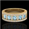 Image 1 : 2 CTW Topaz & Micro Pave VS/SI Diamond Designer Inspired Band Ring 10K Yellow Gold - REF-60K4R - 208