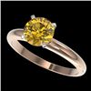 Image 1 : 1.50 CTW Certified Intense Yellow SI Diamond Solitaire Ring 10K Rose Gold - REF-262F2M - 32931