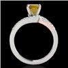 Image 2 : 1.65 CTW Certified Si Intense Yellow Diamond Solitaire Ring 2 Tone 10K White & Rose Gold - REF-218X2