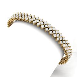 10 CTW Certified SI/I Diamond Bracelet 18K Yellow Gold - REF-463M6F - 40045