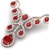 Image 2 : 37.66 CTW Royalty Ruby & VS Diamond Necklace 18K Rose Gold - REF-963R6K - 38560