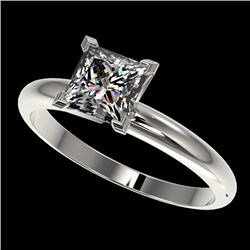 1.25 CTW Certified VS/SI Quality Princess Diamond Solitaire Ring 10K White Gold - REF-372Y3N - 32916