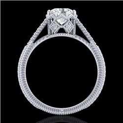 1.25 CTW VS/SI Diamond Art Deco Ring 18K White Gold - REF-330K2R - 36905