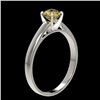 Image 4 : 0.77 CTW Certified Intense Yellow SI Diamond Solitaire Engagement Ring 10K White Gold - REF-112M2F -