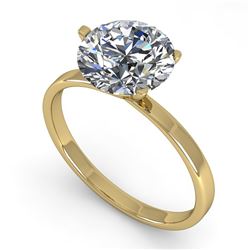 2.01 CTW Certified VS/SI Diamond Engagement Ring 14K Yellow Gold - REF-929F3M - 30584