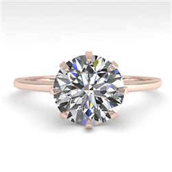 2 CTW VS/SI Diamond Solitaire Engagement Ring 14K Rose Gold - REF-923T4X - 29609