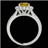 Image 2 : 2.51 CTW Certified Si Fancy Intense Yellow Diamond Solitaire Halo Ring 10K White Gold - REF-337K3R -