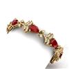 Image 2 : 24.8 CTW Royalty Designer Ruby & VS Diamond Bracelet 18K Yellow Gold - REF-472X8T - 38735