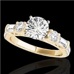 2.5 CTW H-SI/I Certified Diamond Pave Solitaire Ring 10K Yellow Gold - REF-411W5H - 35482