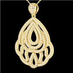 1.50 CTW Micro Pave VS/SI Diamond Necklace Designer 18K Yellow Gold - REF-154Y8N - 21282