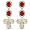 Image 1 : 9.75 CTW Royalty Designer Ruby & VS Diamond Earrings 18K Yellow Gold - REF-309Y3N - 39083