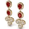 Image 2 : 9.75 CTW Royalty Designer Ruby & VS Diamond Earrings 18K Yellow Gold - REF-309Y3N - 39083
