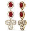 Image 4 : 9.75 CTW Royalty Designer Ruby & VS Diamond Earrings 18K Yellow Gold - REF-309Y3N - 39083