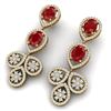 Image 5 : 9.75 CTW Royalty Designer Ruby & VS Diamond Earrings 18K Yellow Gold - REF-309Y3N - 39083