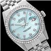 Image 1 : Rolex Ladies Stainless Steel, Diamond Dial & Diamond Bezel, Saph Crystal - REF-355W6K