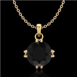 1 CTW Fancy Black Diamond Solitaire Art Deco Stud Necklace 18K Yellow Gold - REF-67K3R - 37543