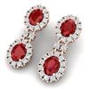 Image 5 : 8.98 CTW Royalty Designer Ruby & VS Diamond Earrings 18K Rose Gold - REF-218H2W - 38812
