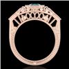 Image 4 : 1.13 CTW Fancy Intense Blue Diamond Solitaire Art Deco Ring 18K Rose Gold - REF-240M2F - 37825