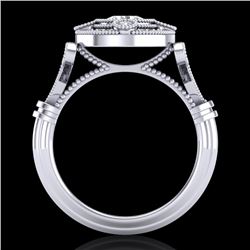 1.12 CTW VS/SI Diamond Art Deco Ring 18K White Gold - REF-250T2X - 36977