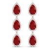 Image 1 : 27.06 CTW Royalty Designer Ruby & VS Diamond Earrings 18K Rose Gold - REF-400M2F - 38845
