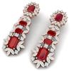 Image 5 : 30.25 CTW Royalty Designer Ruby & VS Diamond Earrings 18K Rose Gold - REF-618M2F - 39409