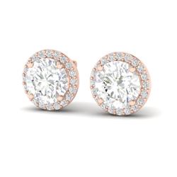 3.50 CTW VS/SI Diamond Certified Earrings 14K Rose Gold - REF-936M5F - 21488