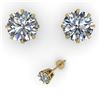 Image 2 : 3.09 CTW VS/SI Diamond Stud Solitaire Earrings 14K Yellow Gold - REF-948W8H - 35566