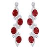 Image 1 : 16.12 CTW Royalty Designer Ruby & VS Diamond Earrings 18K White Gold - REF-290T9X - 38979