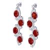 Image 2 : 16.12 CTW Royalty Designer Ruby & VS Diamond Earrings 18K White Gold - REF-290T9X - 38979
