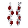 Image 4 : 16.12 CTW Royalty Designer Ruby & VS Diamond Earrings 18K White Gold - REF-290T9X - 38979
