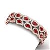 Image 2 : 21.6 CTW Royalty Designer Ruby & VS Diamond Bracelet 18K Rose Gold - REF-818R2K - 39484