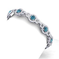 12 CTW Si/I Fancy Blue And White Diamond Bracelet 18K White Gold - REF-831R8K - 40115