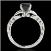 Image 2 : 1.1 CTW Certified Vs Black Diamond Solitaire Ring Two Tone 10K White Gold - REF-53M3F - 35203
